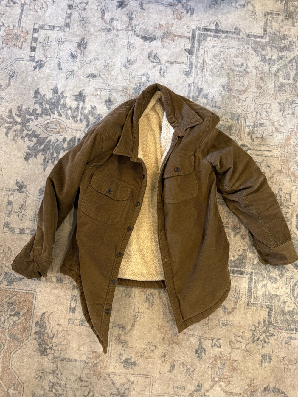 J. Crew Brown Corduroy Sherpa-Lined Jacket